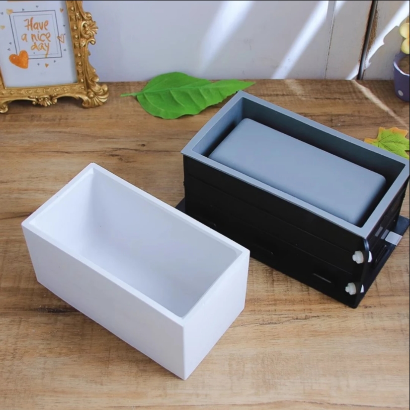 Terrazzo Pot Cement - Molde de Silicone Retangular Grande para