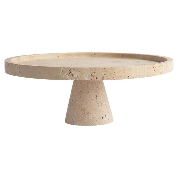 Travertine Tray Oval - Suporte de decoração de mármore natural