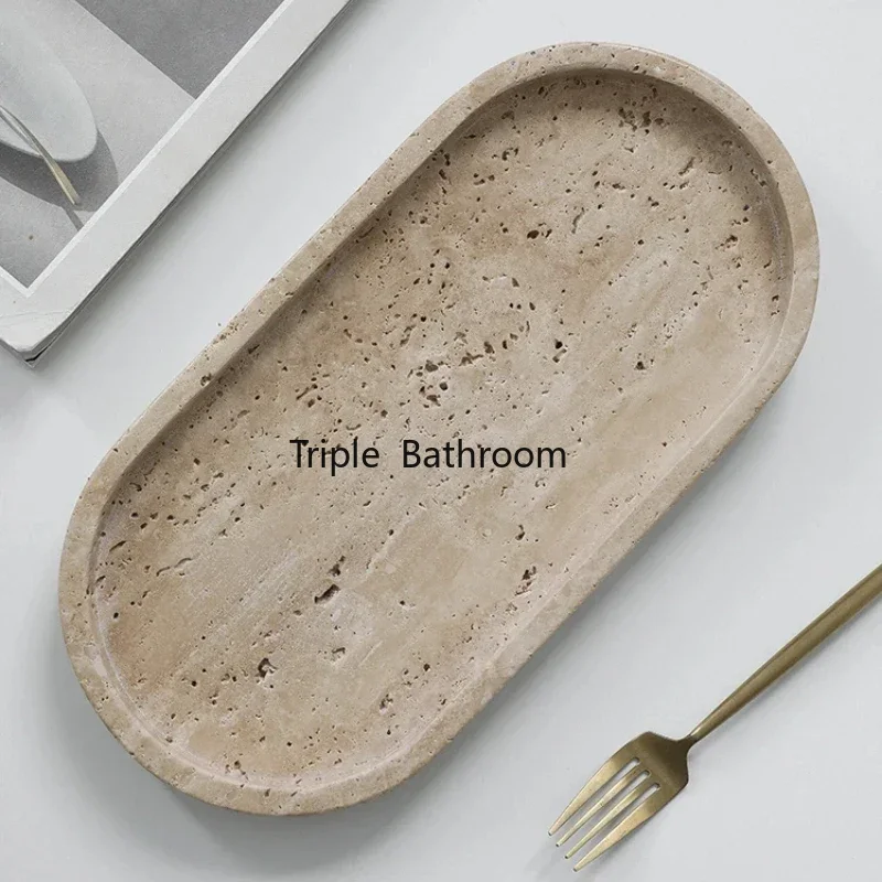 Travertine Tray Oval - Pedra de caverna natural suprimentos de