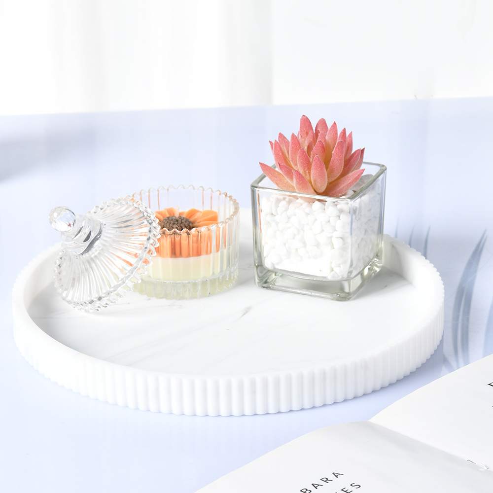 Travertine Tray Oval - Bandeja Decorativa Redonda de Silicone com
