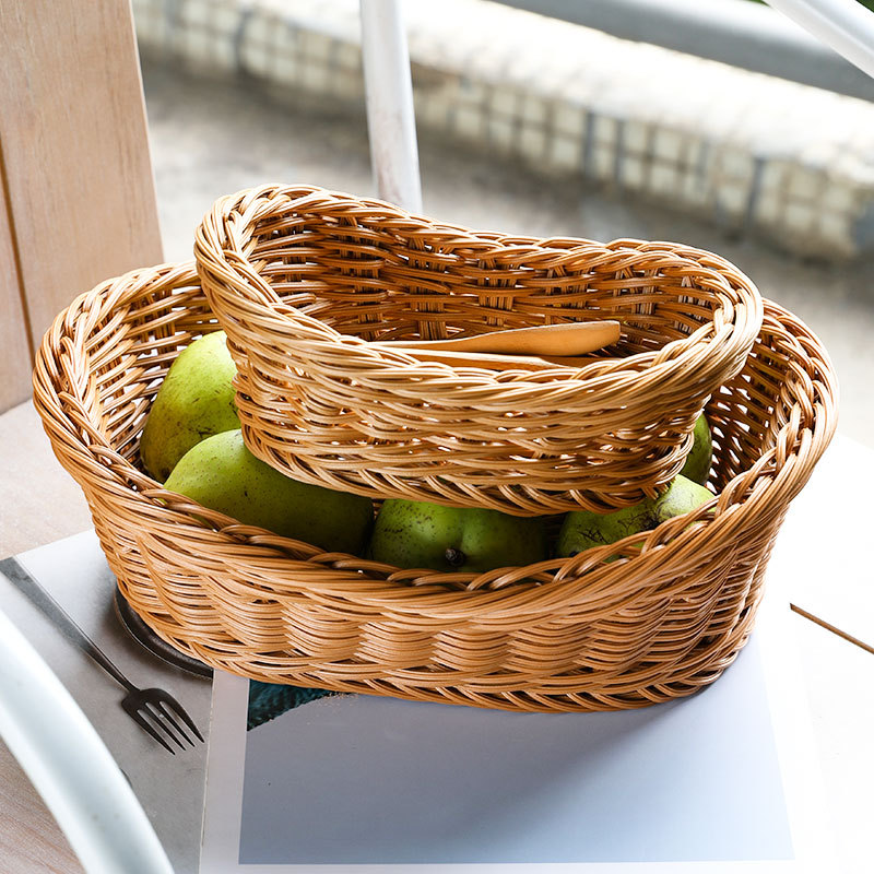 Travertine Tray Oval - Oval Rattan Woven Cesta De Armazenamento