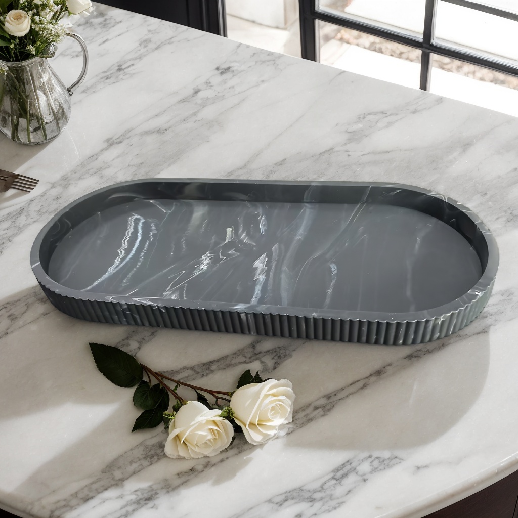 Bandeja de armazenamento oval  - Travertine Tray Oval avaliação e preço
