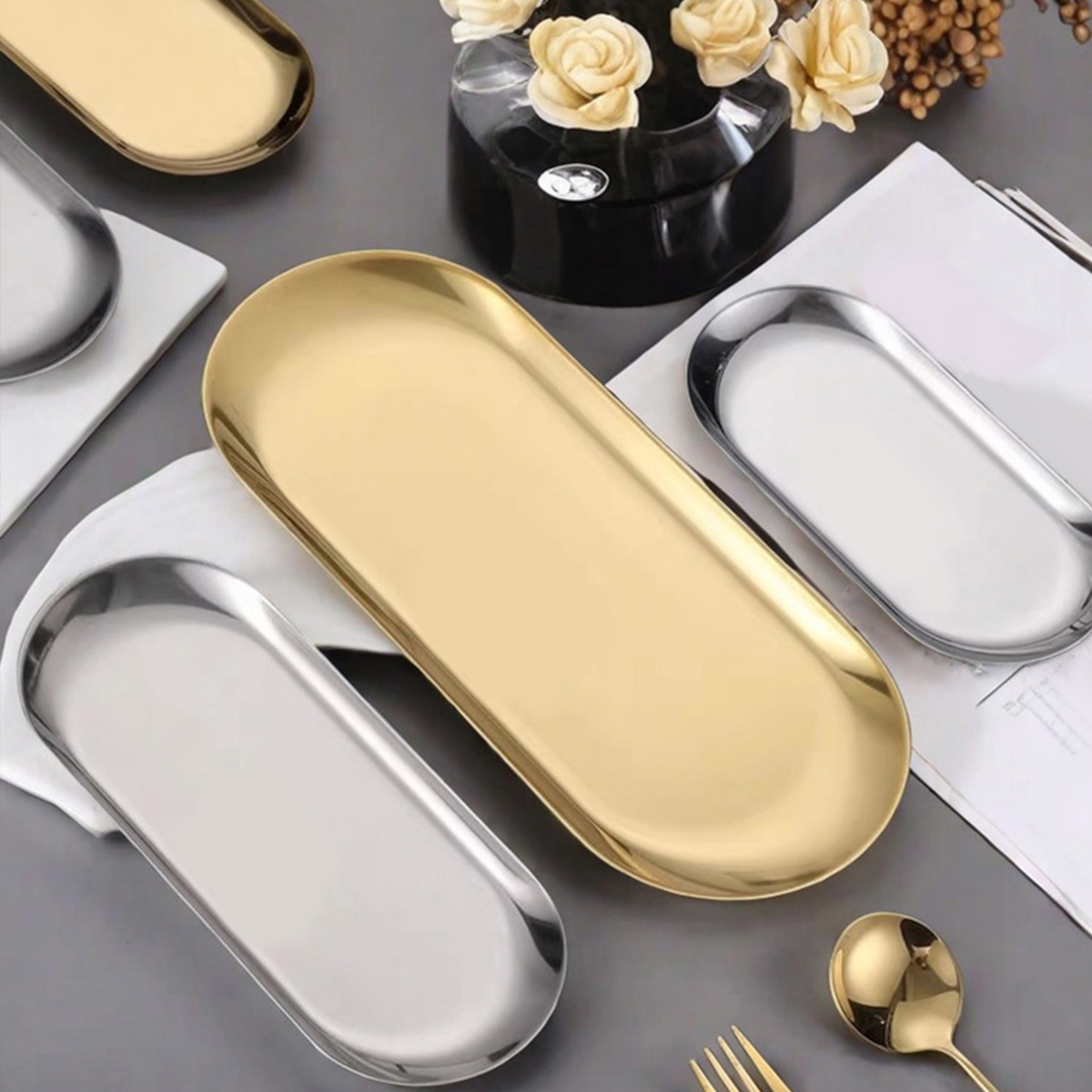 WORTHBUY Estilo Nórdico Oval S - Travertine Tray Oval avaliação e preço