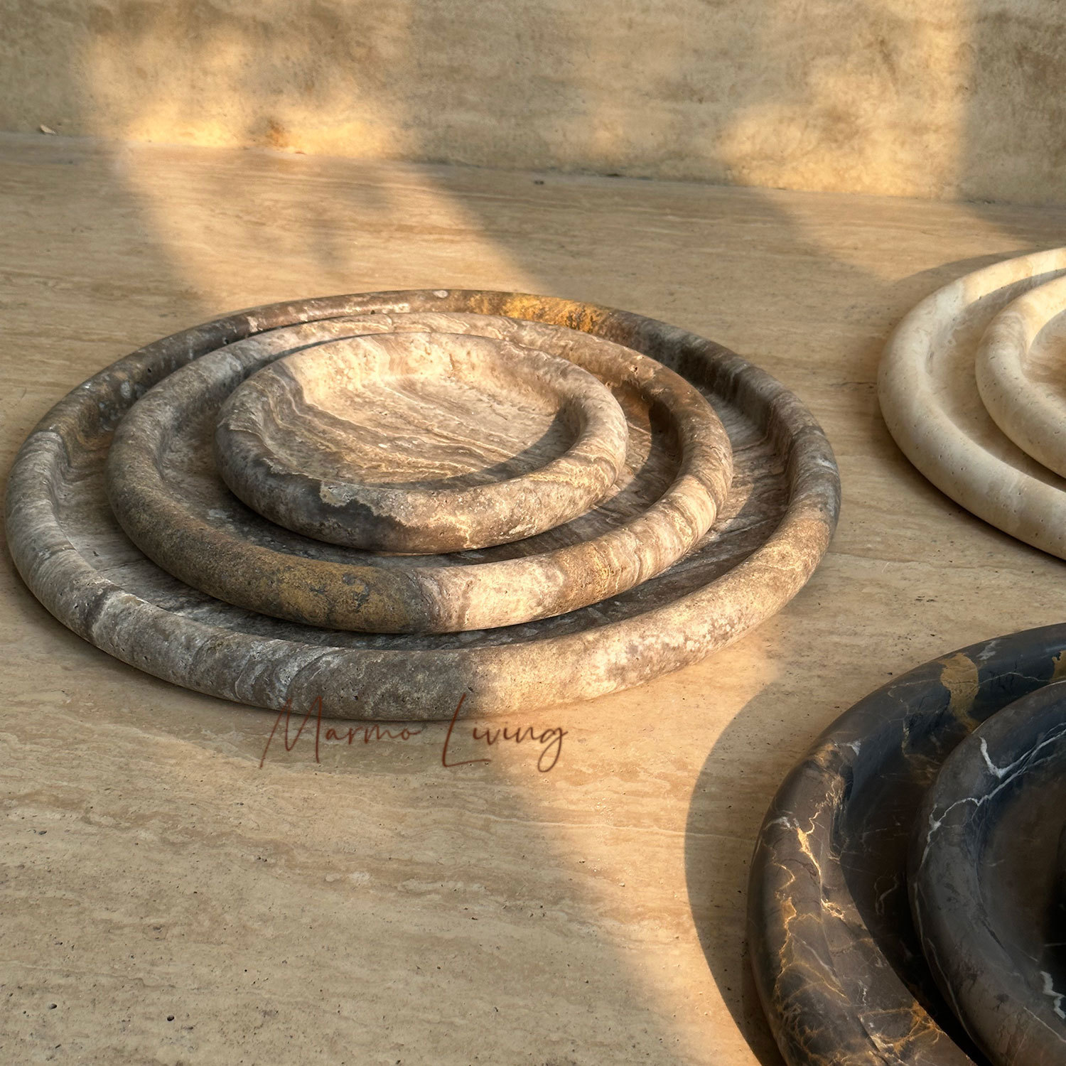 Bandeja de pedra natural Wabi  - Travertine Tray Oval avaliação e preço
