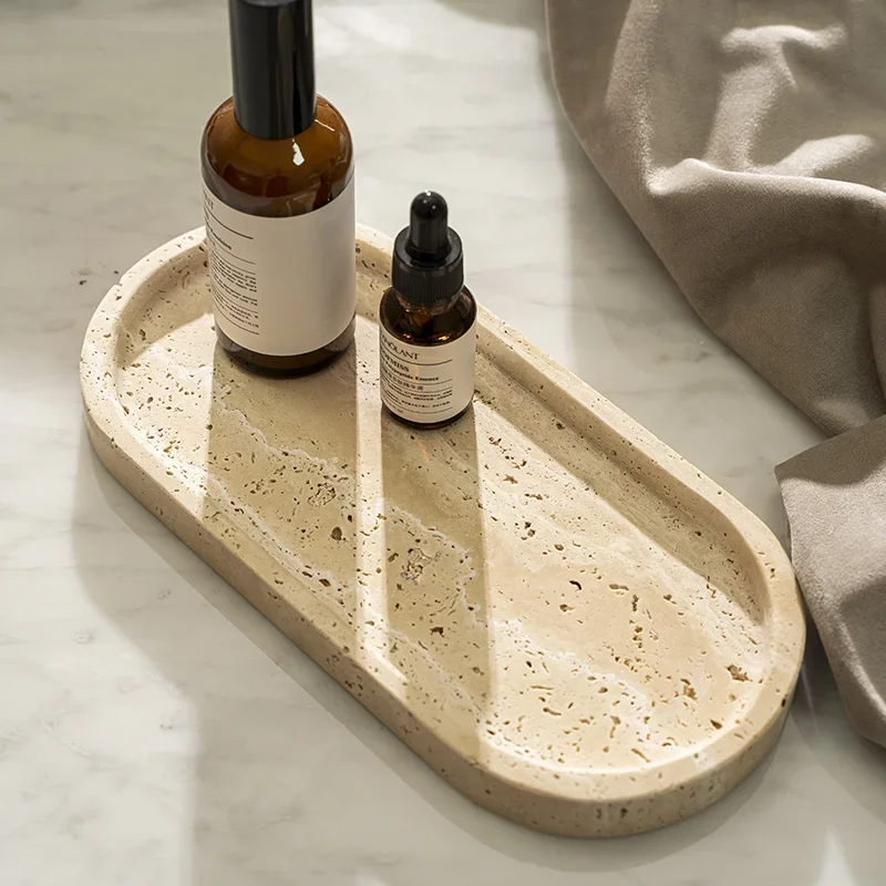 Bandeja oval de pedra traverti - Travertine Tray Oval avaliação e preço