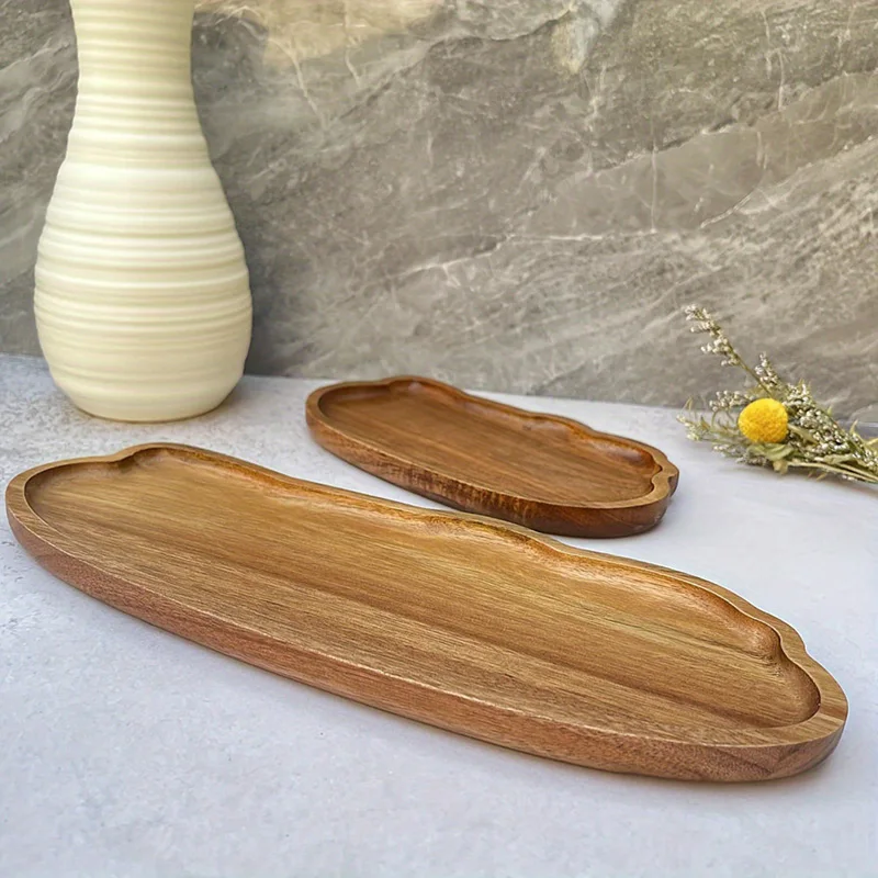 Bandeja de madeira estilo japo - Travertine Tray Oval avaliação e preço